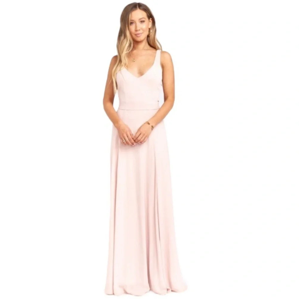 Show Me Your Mumu "NEW" Blush Pink Jenn V-Neck Sleeveless Maxi Dress Size M